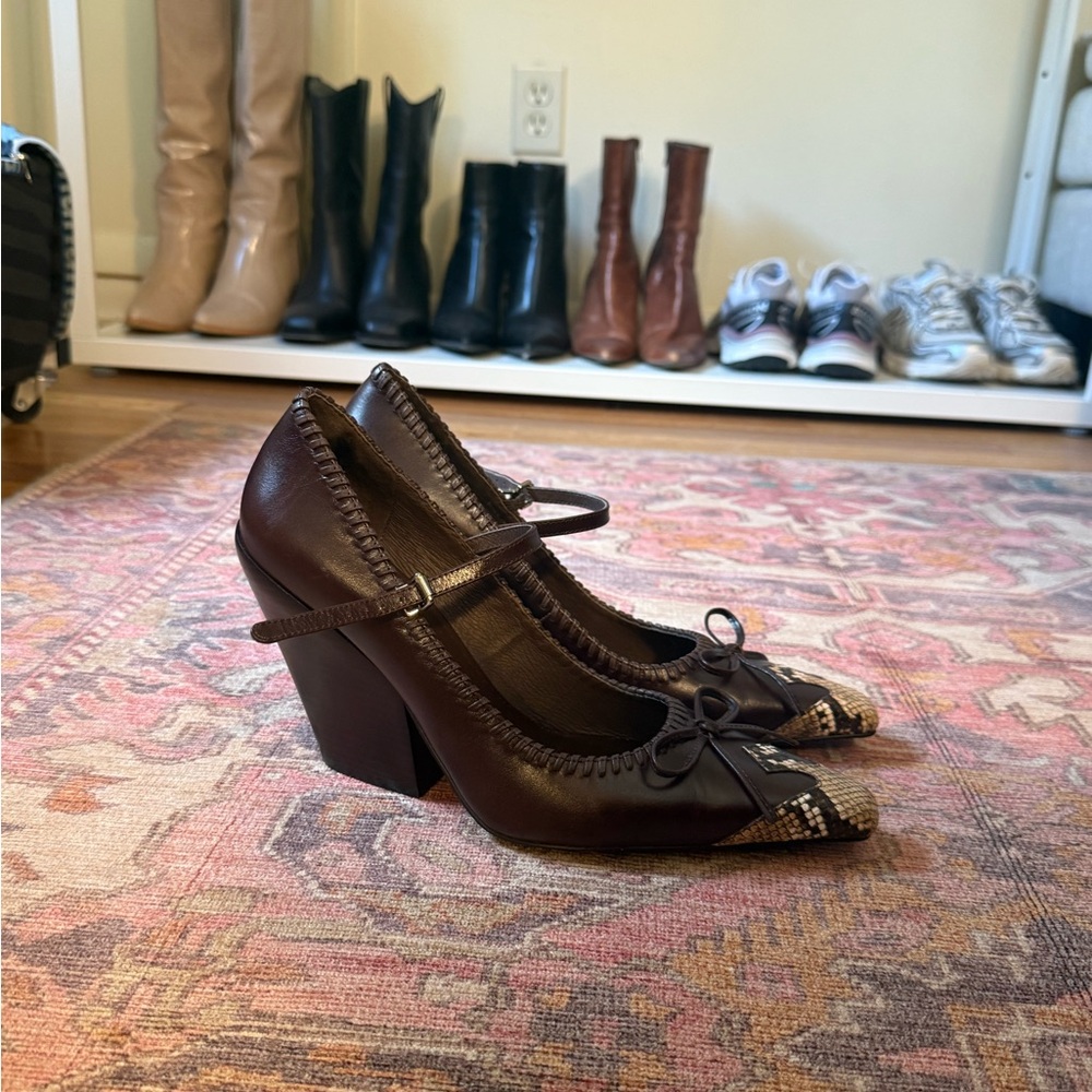 Jeffery Campbell Western Vibes Brown Block Heel - Picture 8 of 8
